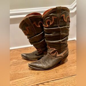Brown and Orange Cowboy Boots